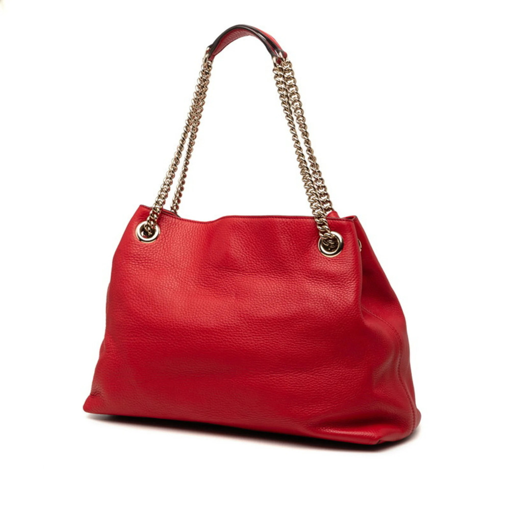 GUCCI Authentic Red Leather Shoulder Bag - Picture 2 of 6